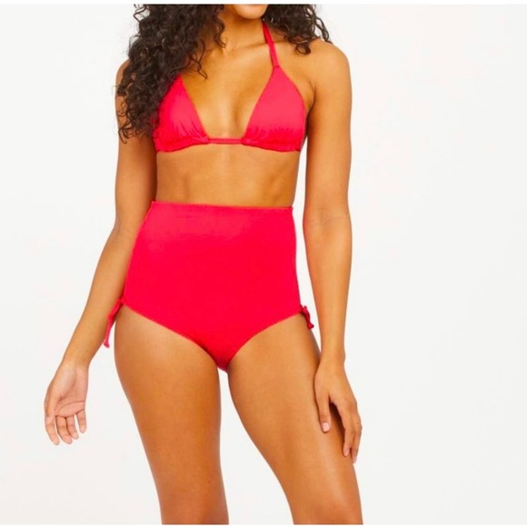 Spanx•Adjustable High-Rise Swim Brief Bottom Hibiscus